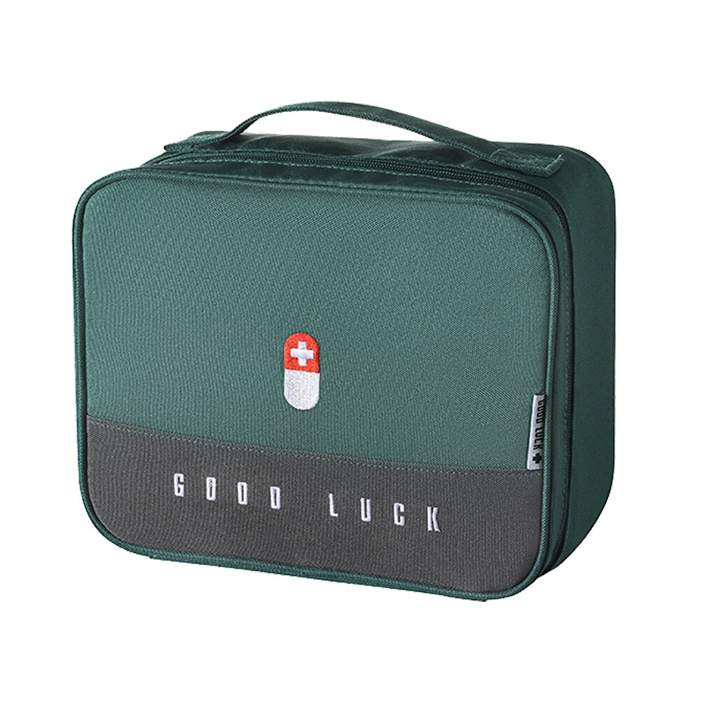Zippered First Aid Bag Medication Organizer Oxford Cloth Travel Medicine Case