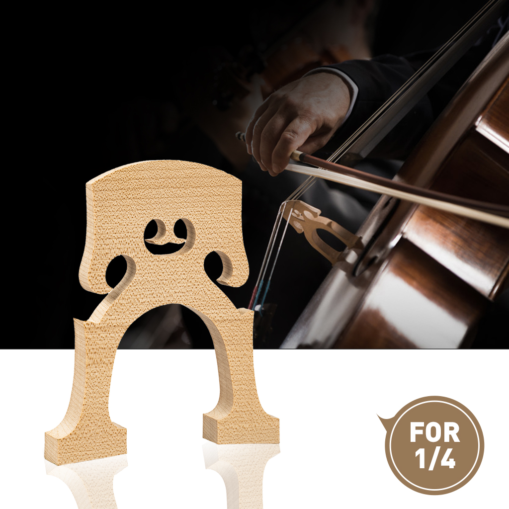 Standaard Maple Cello Bridge Maple Brug Voor Praktijk Gebruik 4/4 3/4 1/2 1/4 1/8 Cello Bridge: 1 4