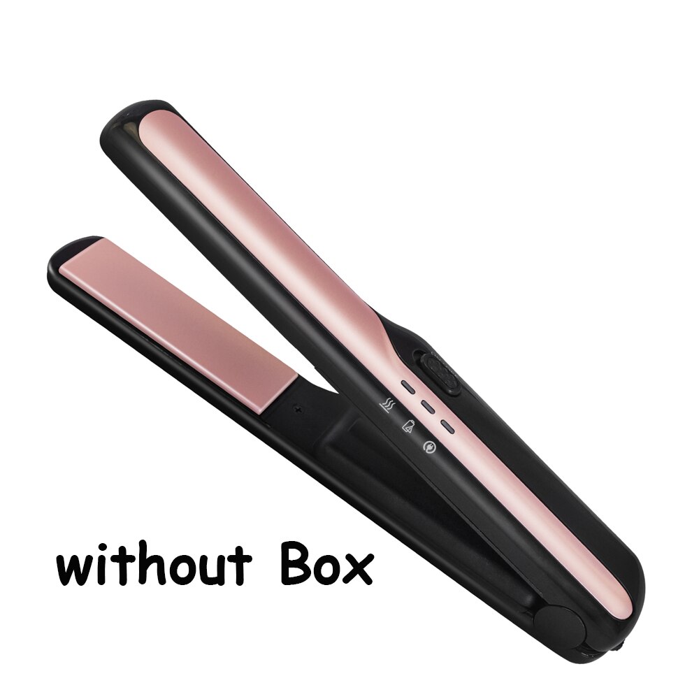 UKLISS Portable USB Hair Straightener Cordless Mini Flat Iron Hairs Straightening Recharging Hairs Tools Portable Hair Styling: Black  Without Box