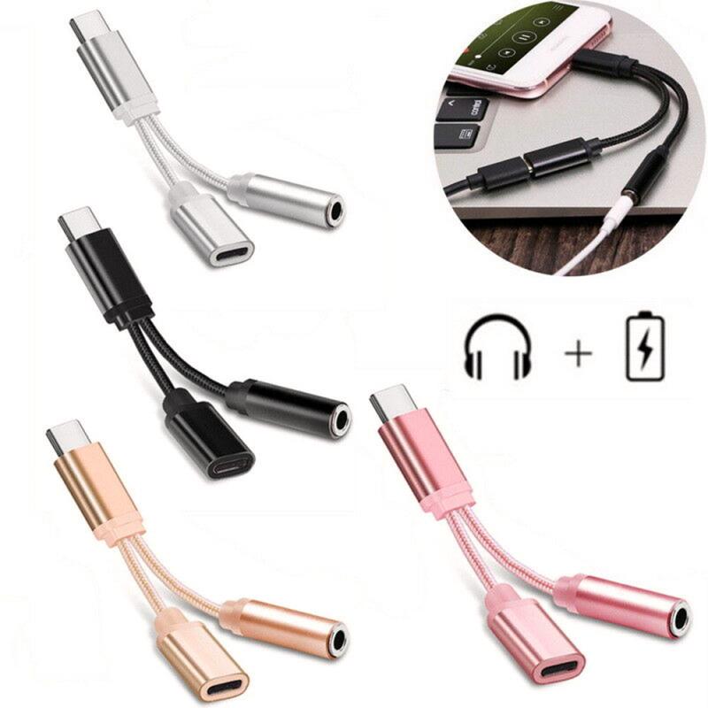 2 en 1 Type C à 3.5 Mm chargeur séparateur casque Audio Jack USB C câble type-c à 3.5mm adaptateur de connecteur pour téléphone portable