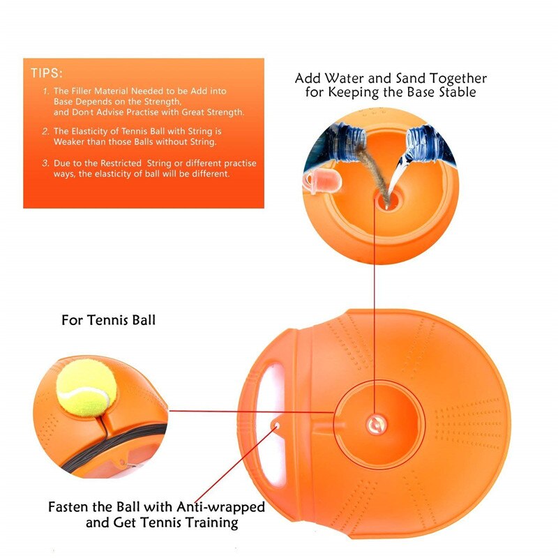 Bola de tênis de treinamento, ferramenta de treino, tênis, esporte, treinador de bola de rebote com base para instrutor de tênis, dispositivo de treino