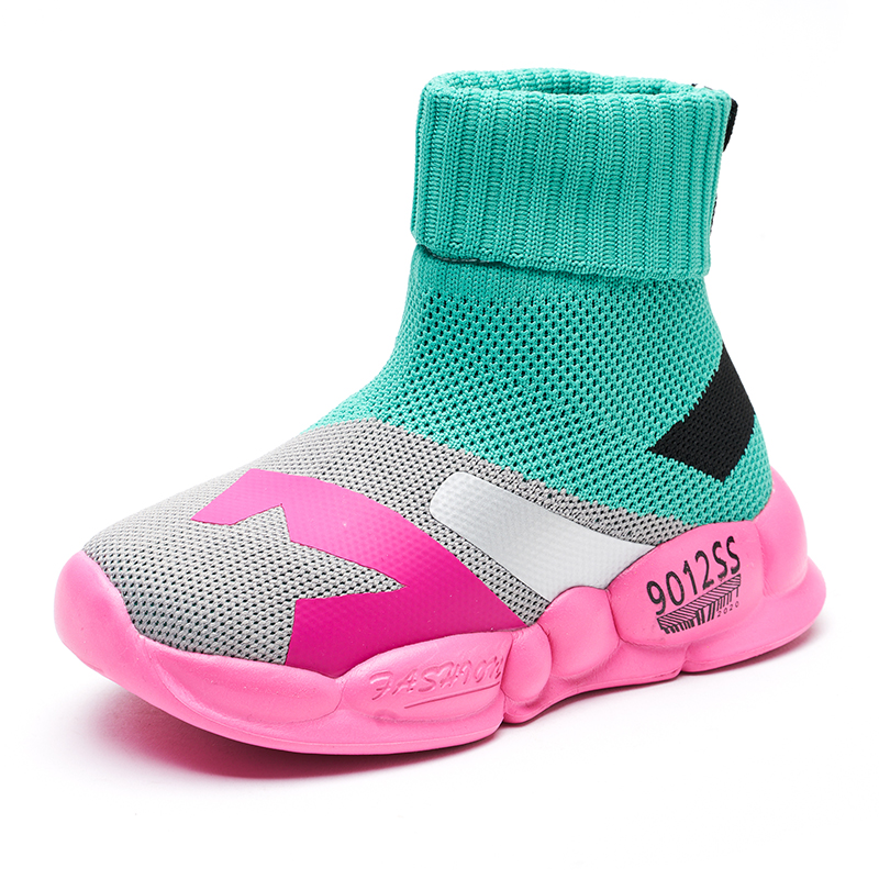 Spring Kids Sneakers Voor Meisjes Kinderen Casual Schoenen Meisje Slip-On Ademend Kinderen Sokken Schoenen 2022 Casual Sport Schoenen meisjes