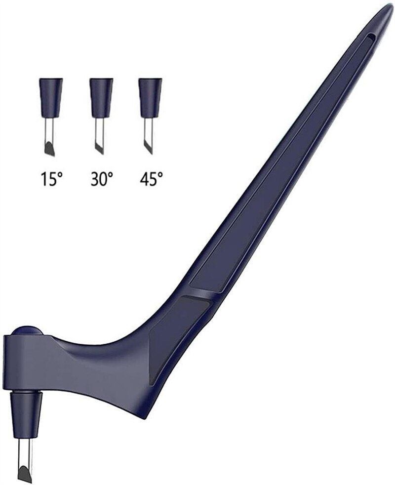 DIY Art Cutting Tool Craft Cutting Kinfe with 360 Steel Rotating Blade Safety Cutter Paper Knife with 3pcs Blades Cutting Pen: dark blue