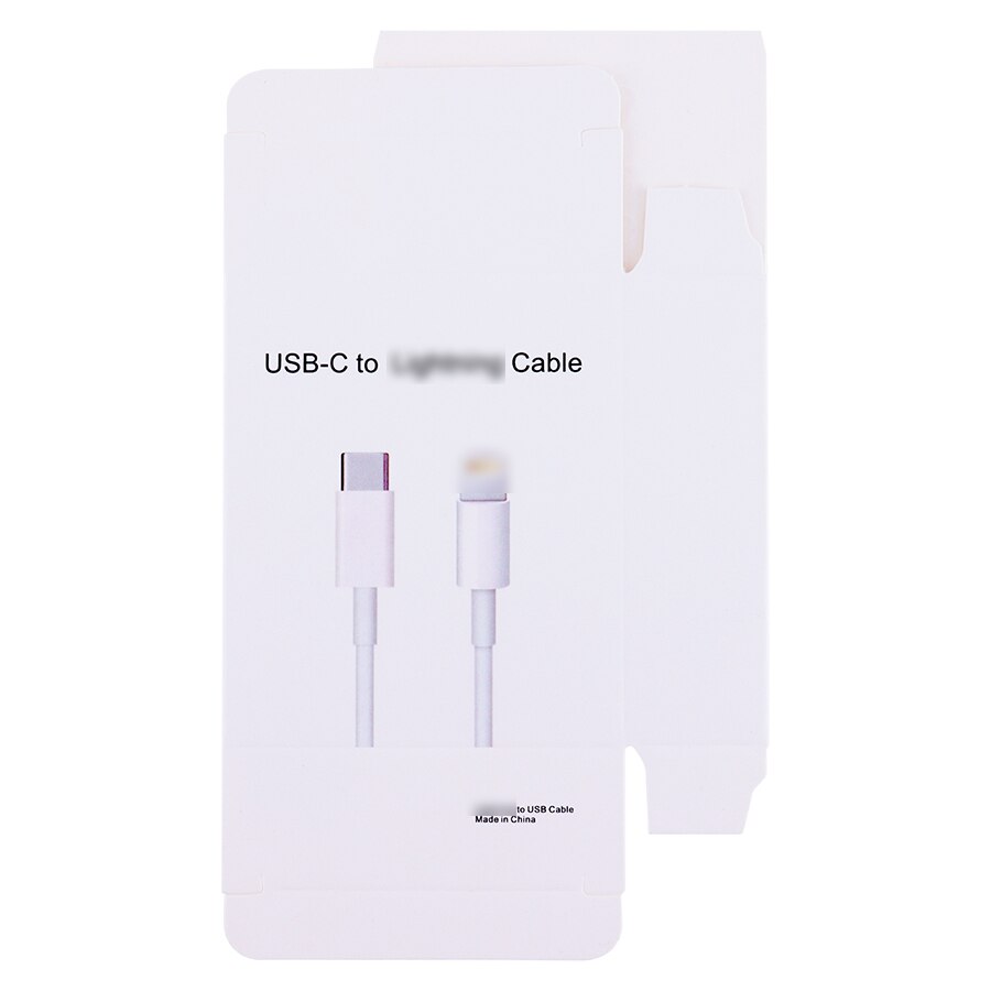 Caixa de embalagem de papel vazio para iphone, samsung, cabos de carregamento de celular tipo c para usb c cabo de dados micro 8pin linha de carregador: For Type C to 8 Pin