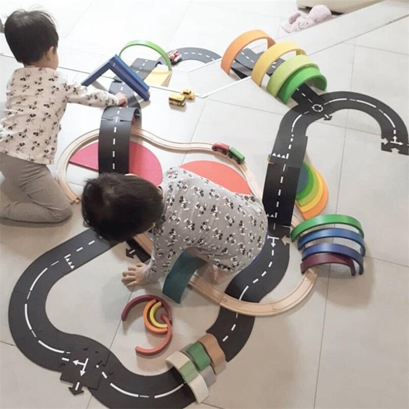 Diy Kids Puzzels Track Spelen Speelgoed Set Pvc Splicing Path Road Auto Puzzel Games Baby Tapijt Play Mat Educatief Leren speelgoed