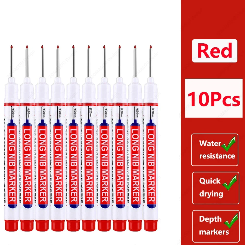 Long Tip Marking Pen 20mm High Visibility Ink, Fast-Drying Permanent with Ergonomic Grip for DIY Craft & All-Surface Woodworking: light yellow