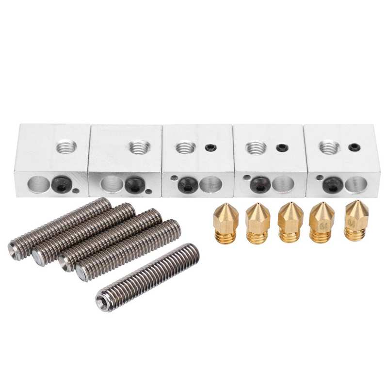 5pcs Aluminum Heating Block For 3D print head heating Makerbot printer structure 3D Printer Nozzle Accessories