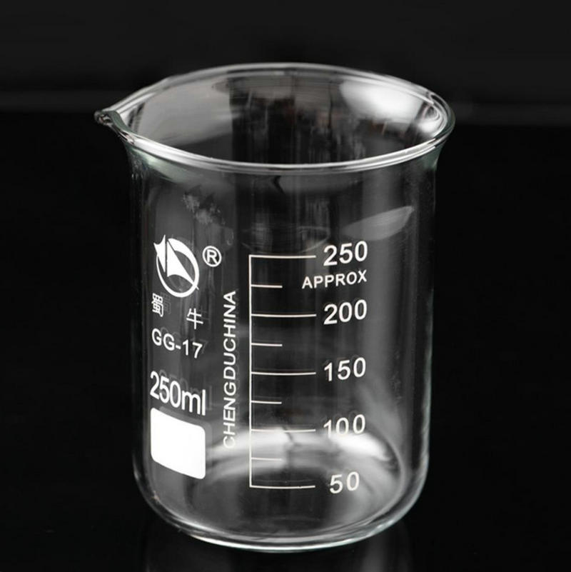 25ml zu 200ml Labor Messbecher transparent Borosilikatglas Becher mit Absolvierte Skala für Labor Chemie Ausrügestochen