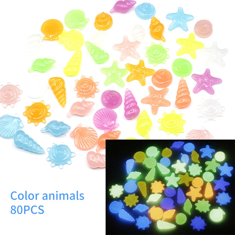 Glow In The Dark Stenen Gloeiende Stenen Fluorescerende Heldere Pebbles Lichtgevende Stenen Voor Aquarium Tuin Decoratie: Mixed color animals