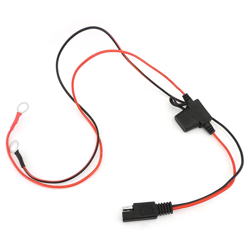 Terminal tipo O a línea de enchufe SAE automotriz, conector de Cable DIY, 18awg, aproximadamente 68cm, batería SAE, Cable de bricolaje, alimentación de CC