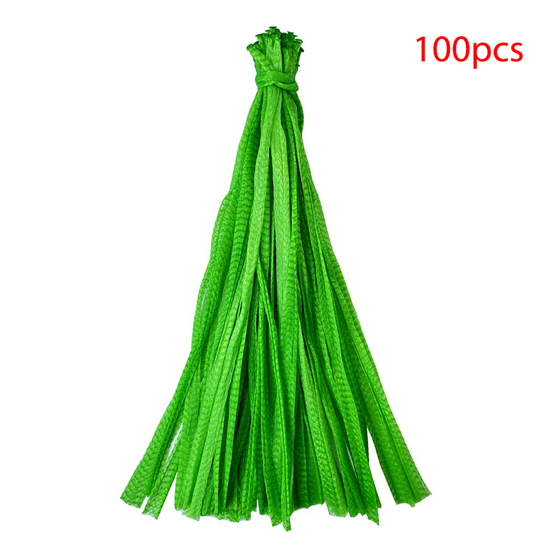 100 Pcs Plastic Nylon Mesh Net Bags for Vegetable Fruit Egg Toys Food Storage Packaging Organizer Gardening Green Network: without buckle 100 / 60cm