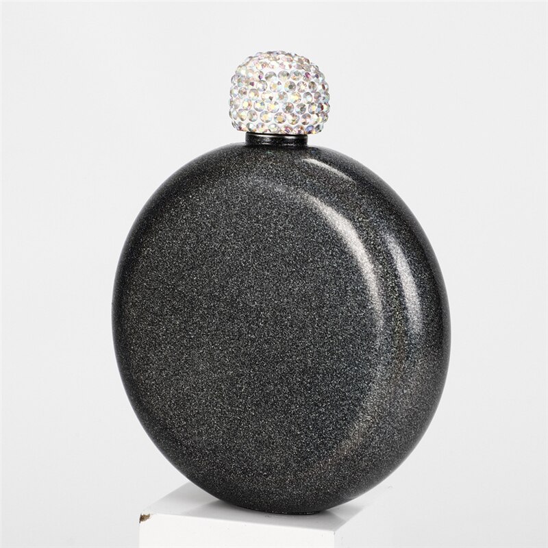 Portable Stainless Steel Round Hip Flask Alcohol Bottle Travel Whiskey Alcohol Liquor Bottle Flagon Small Mini Bottle: black