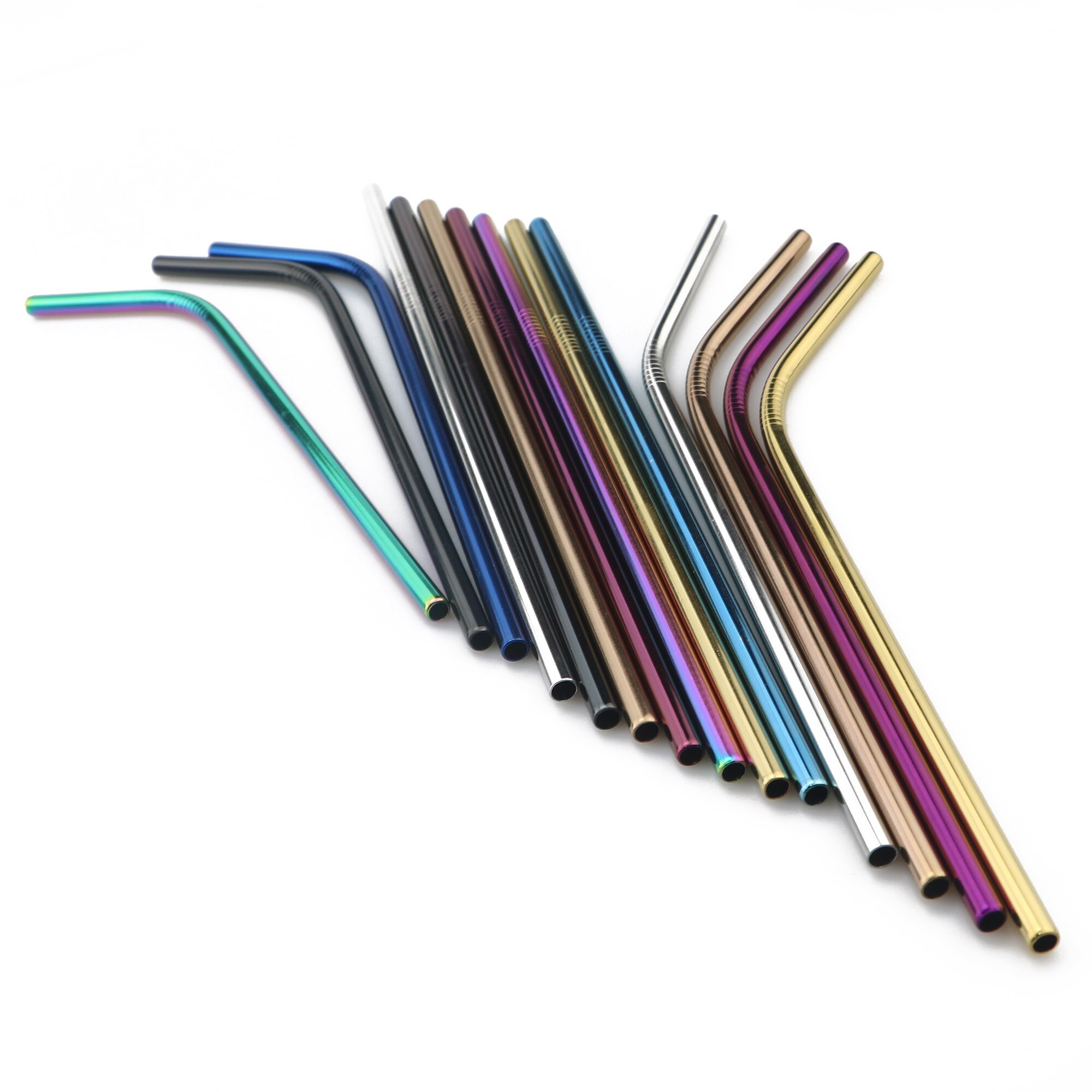 Set van 4/8 herbruikbare metalen rietjes van roestvrij staal, 304 drinkrietjes met milieuvriendelijke roze borstel, rietje voor 20 / 30oz mokken