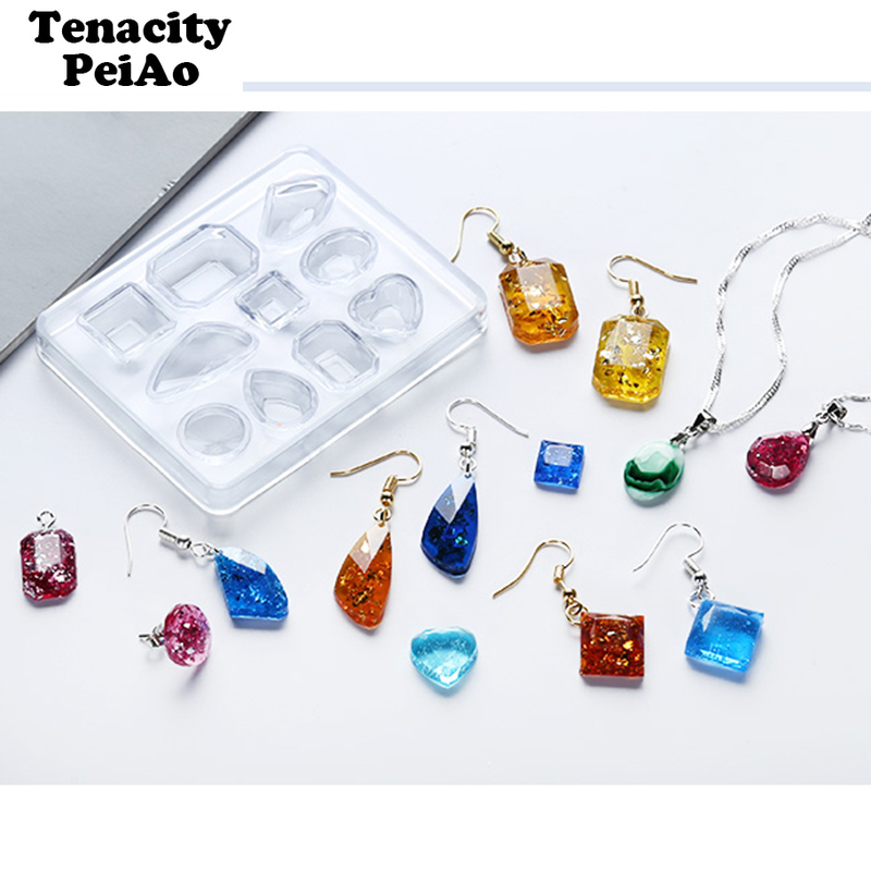 Transparent Silicone Mold Resin Necklace Uv Resin Molds for Pendant Earrings Jewelry Making Tools