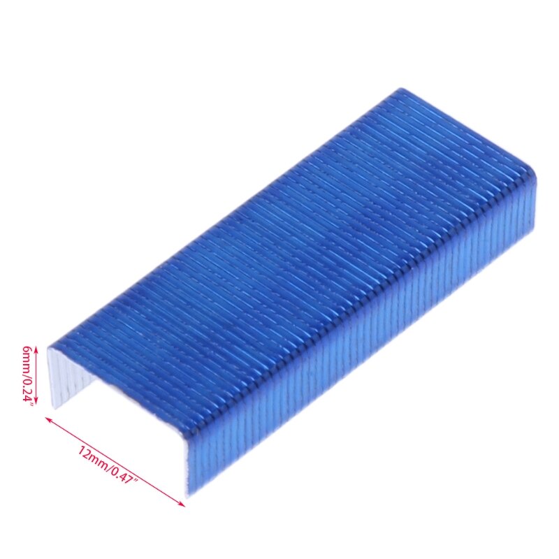 800Pcs/Box 12mm Colorful Metal Staples Office School Binding Supplies