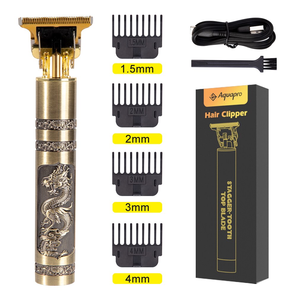 Haar Schermaschinen Friseur Wiederaufladbare Elektrische Rasierer Trimmer für Männer kabellos männer Rasierer Bart Maschine Rasieren T9: USB Gold Drachen