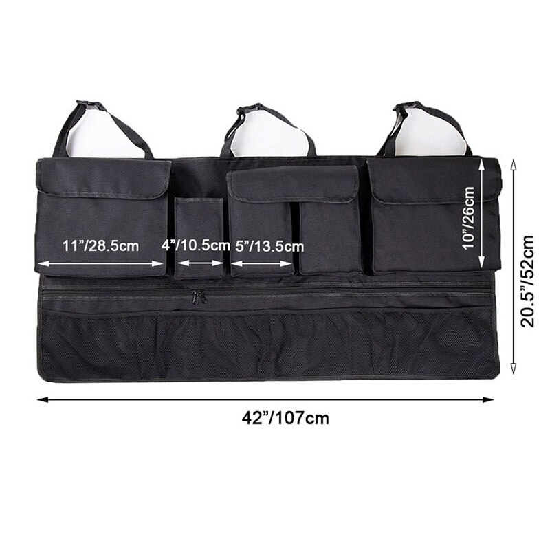 Bil bagagerum opbevaring hængende taske 600d oxford stof bagsæde multifunktionel organizer