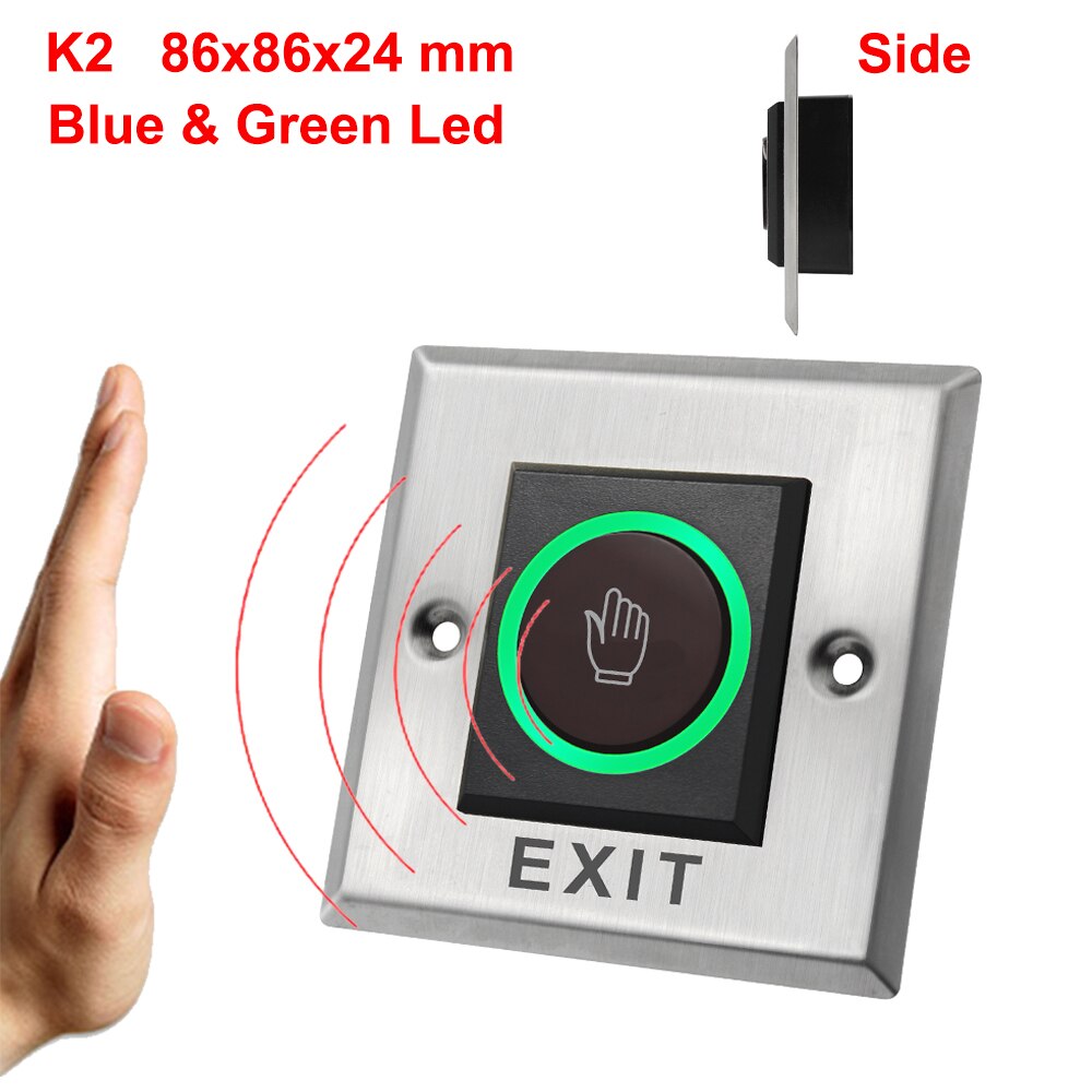 Press Push Exit Electronic Lock Release Switch Optional No Touch Door Access Control Exit Button: K2 No Touch