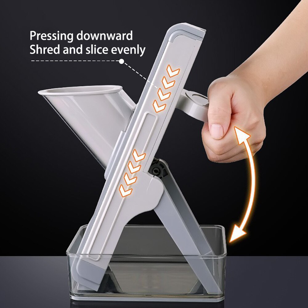 Multifunction Manual Slicer Vegetable Slice Cutter Food Pressing Chopper Fruit Potato Cucumber Carrot Meat Shredder 3 in 1
