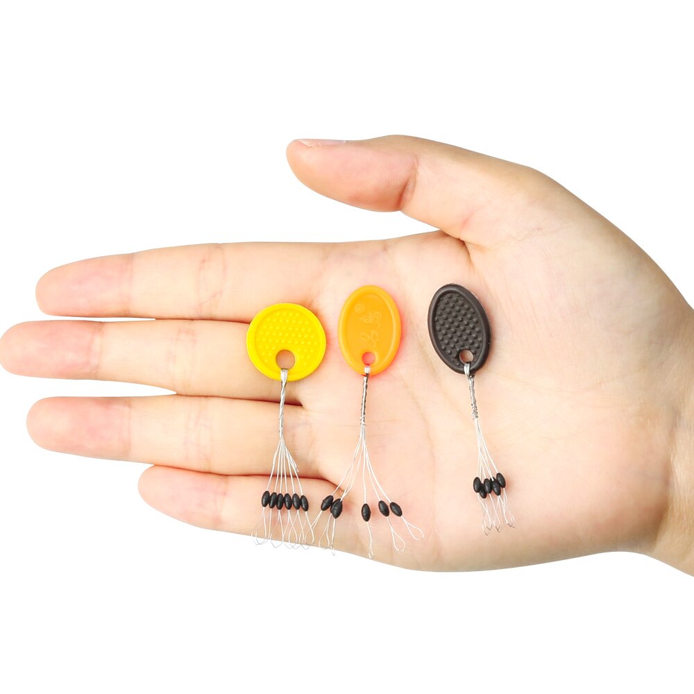 20 Pcs/lot pêche flotteur pêche Bobber flotteur caoutchouc ovale bouchon pêche espace haricots émerillons Clip connecteur matériel de pêche