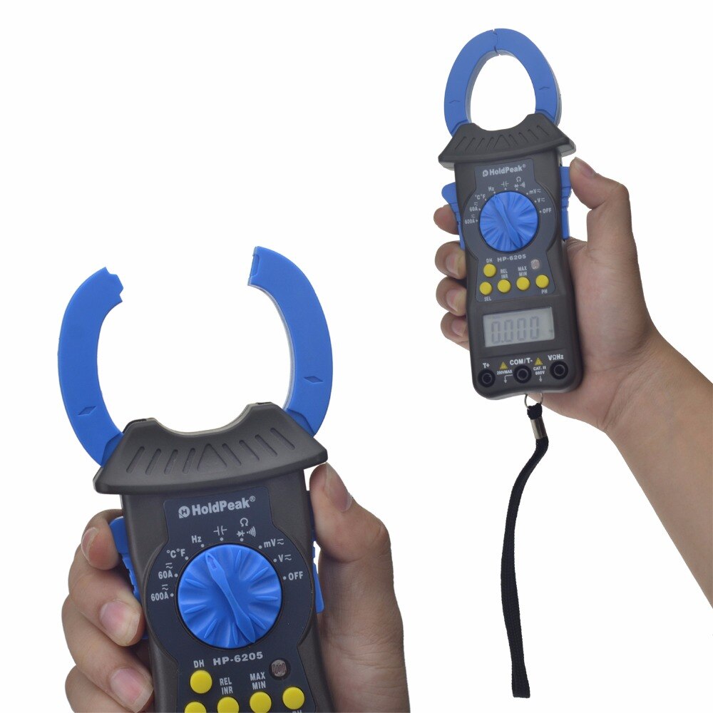 Digital Clamp Meter AC DC Current Voltmeter Ohm 6000 Auto Range Mini Electronic meter,HoldPeak HP-6205