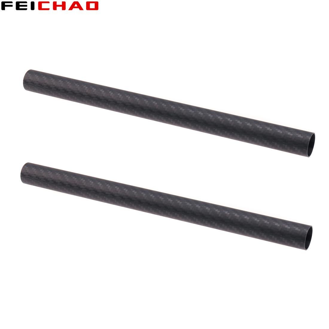 2 tiges en Fiber de carbone, Tubes de 15mm 19mm 6 &quot;8&quot; 10 &quot;12&quot; 16 &quot;pour système de Support de caméra DSLR 5D2, plate-forme, photographie de suivi
