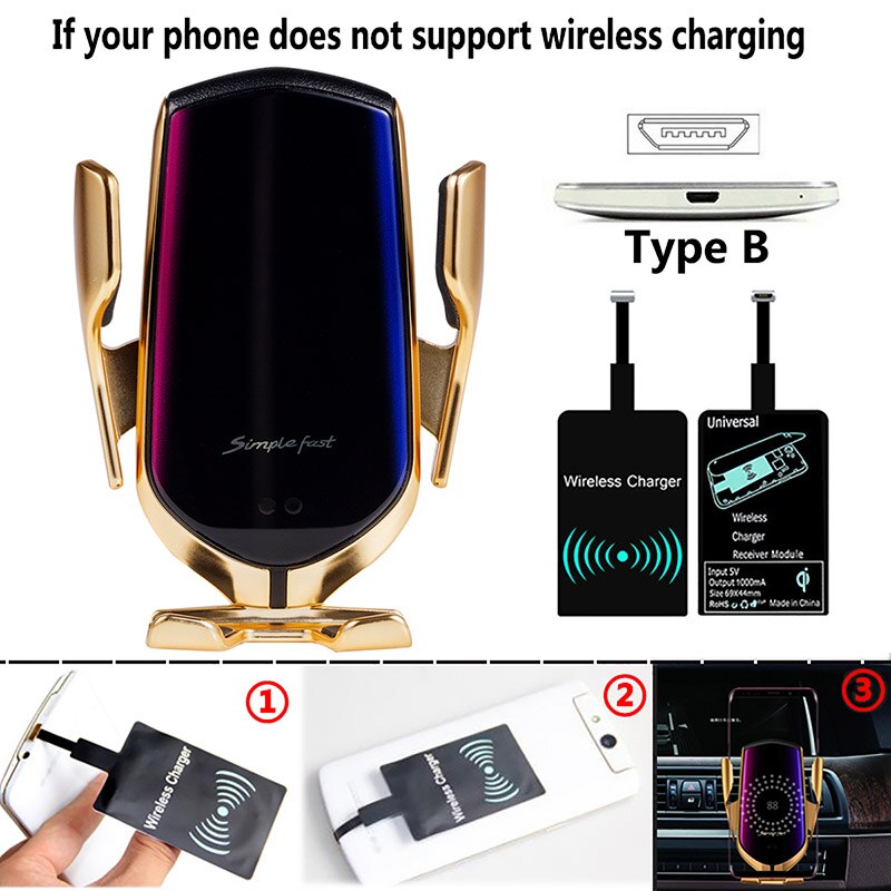 Snel Opladen 10W Wireless Car Charger S5 Automatische Spannen Telefoon Houder In Auto Draadloze Chargerfor IPhone Huawei Samsung