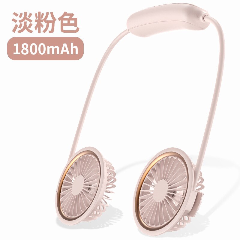 Mini USB Portable Fan Hands-free Neck Fan Rechargeable Battery Small Portable Sports Fan 2000mA Desk Hand Air Conditioner cooler: PINK