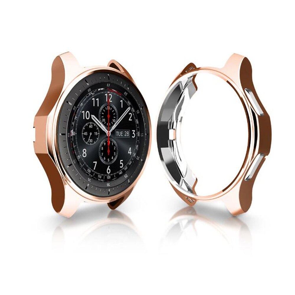 Case for Samsung Galaxy Watch 46mm Cases & Gear S3 Frontier Soft TPU Smart Shockproof Case Cover Bumper Protector Frame Plated: Rose Gold / Gear S3