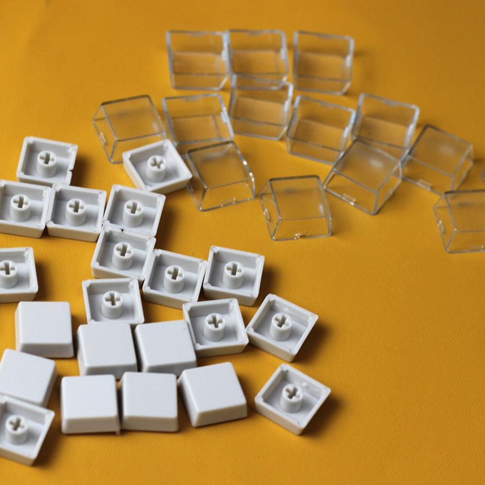 10 sæt gennemsigtige tastaturhætter grå knapper dobbeltlags tastaturhætter aftagelige industrielle tastaturer klistermærke tastaturafbryder