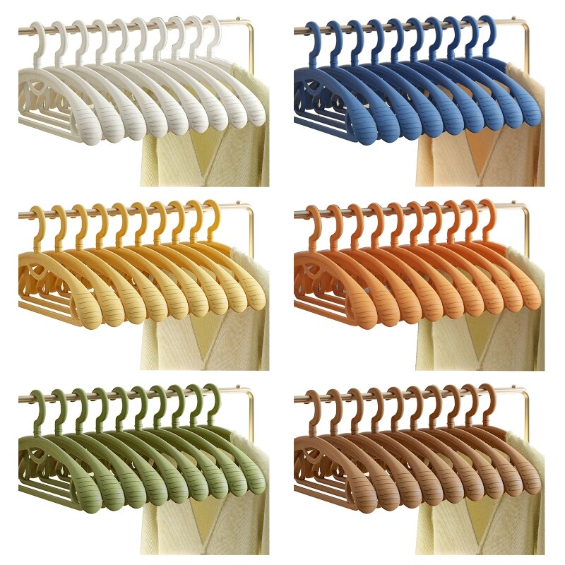 Cintres en plastique pour vêtements, 10 pièces, support de séchage sans couture, antidérapant, pour costume, manteau, veste, chemise, placard, gain de place