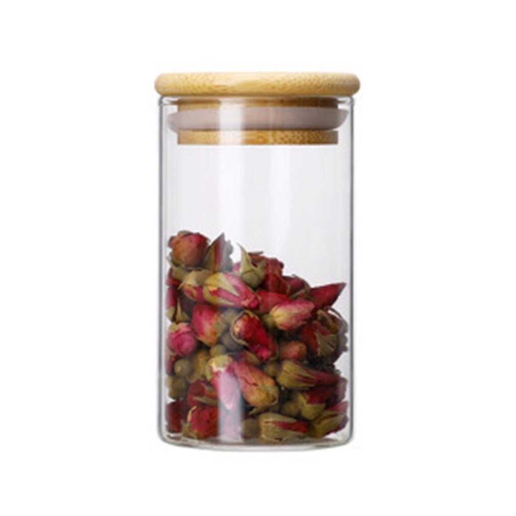 Frascos de vidro transparente selo frascos de grãos garrafas de armazenamento frasco de especiarias cozinha latas de armazenamento organização café conter tanque: 300ml