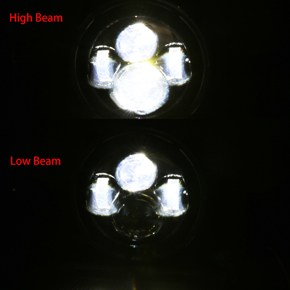 Round 7" Motorcycle Black Projector HID LED Headlight for Harley 7 "LED Motorcycle Headlight Assembly Headlamp For Davidson