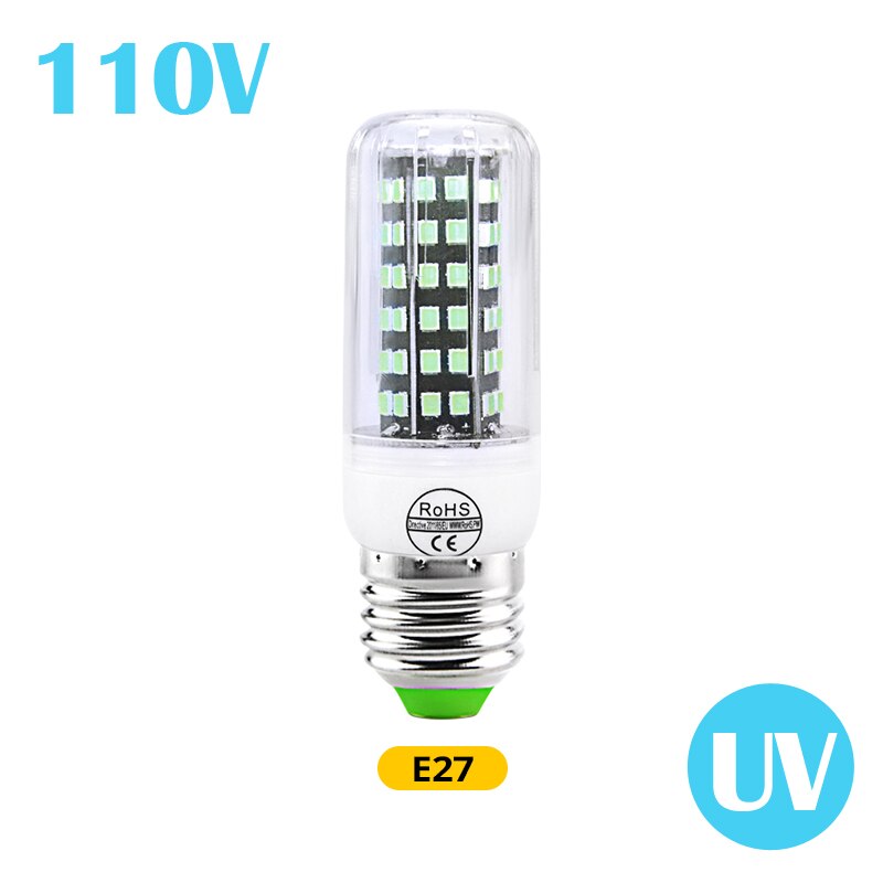 UVC Quartz Lamp E27 Ampoule LED E27 Quartz Lamp Ozone UV Sterilizer Light UV Sterilization Light Germicidal Disinfection Bulb: 112 LED UV 110V