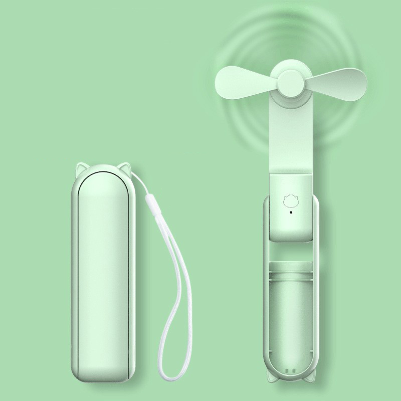 Tragbarer Mini-Ventilator, wiederaufladbar über USB, 3-stufig verstellbar, faltbarer Handventilator, geeignet für Frauen, Reisen, den Einsatz im Freien