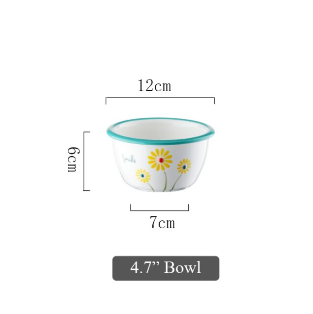 Keramische Diner Borden Kommen Set Leuke Bloem En Perzik Patroon Huishouden Enkele Grote Servies Vajilla Тарелки Для Еды: A4