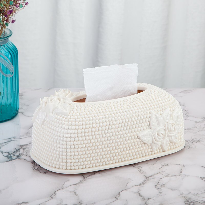 European style acrylic tissue box household kitchen storage box tissue box cafe hotel bar napkin box: transparent