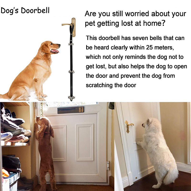 Hipet hund dørklokker kæledyr hund træning klokke anti-grab dør udendørs advarsel husbrydning klikker dørklokke hund træningsværktøjer