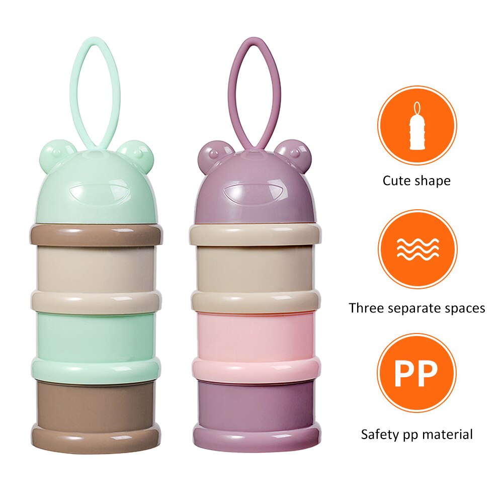 3 Layers Baby Food Storage Box Portable Rotating Milk Powder Box Formula Dispenser Food Container Kids Food Storage Container