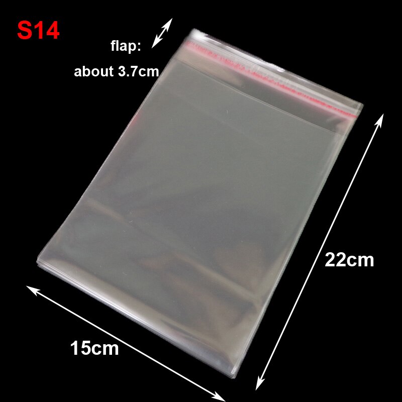 50pcs Resealable Plastic Transparent Bags Clear Cellophane Self-adhesive Plastic Opp Bag Packing Storage Poly Bag: 50pcs 15x22cm