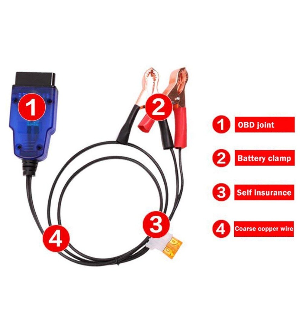 OBD II Memory Saver Connector ECU Emergency Power Protector Auto Computer Power-off Memory Device