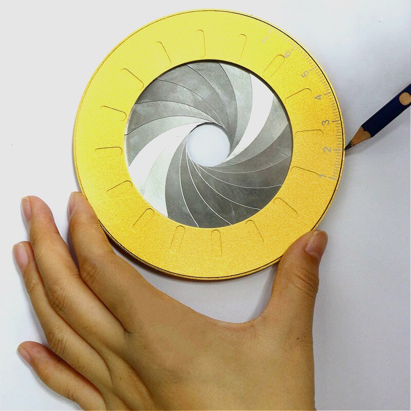 Retractable Plotting Compass Woodworking Circle Drawing Ruler Metal Round Circle Template Gauge Drawing Tool