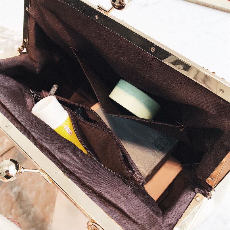 Diamanten Borduurwerk Olifant Kus Lock Shell Vrouwen Schoudertas Crossbody Tassen Vintage Pu Leather Tote Vrouwen Handtassen Portemonnees