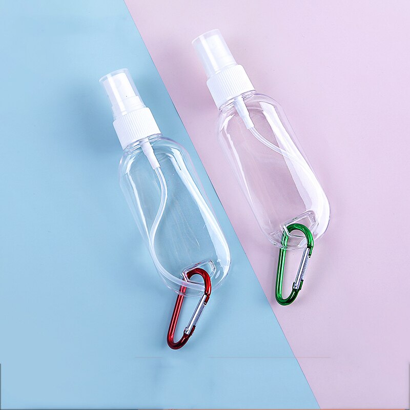 30/50ml Portable Heart Shape Empty Hand Sanitizer Bottle With Key Ring Hook travel Refillable empty Bottle Alcohol Containers