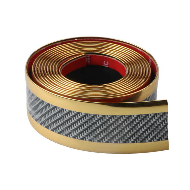 Auto Drempel Bescherming Adhesive Strip Koolstofvezel Auto Drempel Kras Bescherming Bumper Sticker Auto Styling Decoratie: Carbon fiber Phnom