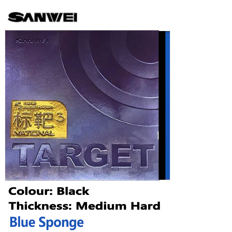 Original SANWEI TARGET 3 National Table Tennis Rubber Sticky Rubber Blue Sponge Target 3 Ping Pong Cake Sponge: WHITE