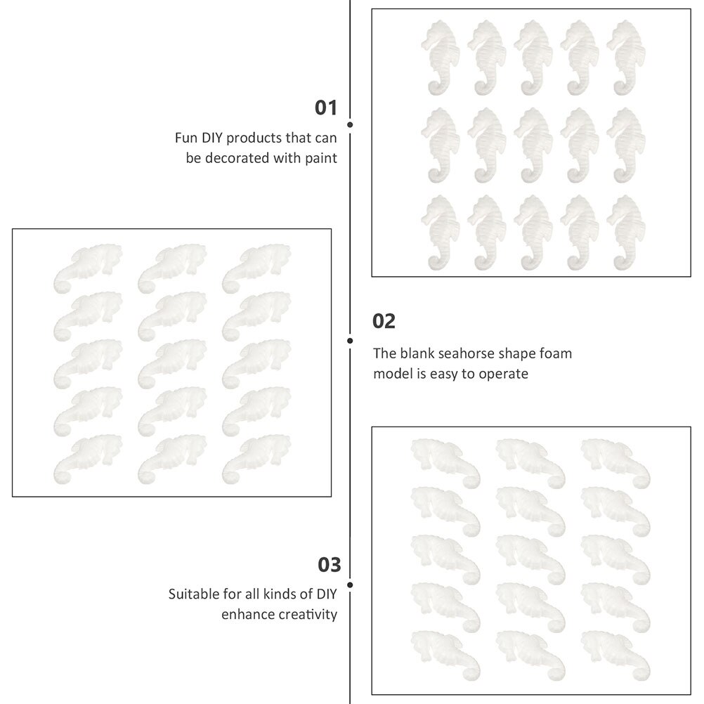 20Pcs Seahorse Shape Painting Models DIY Crafts Making Models Hand-painted Seahorse Model