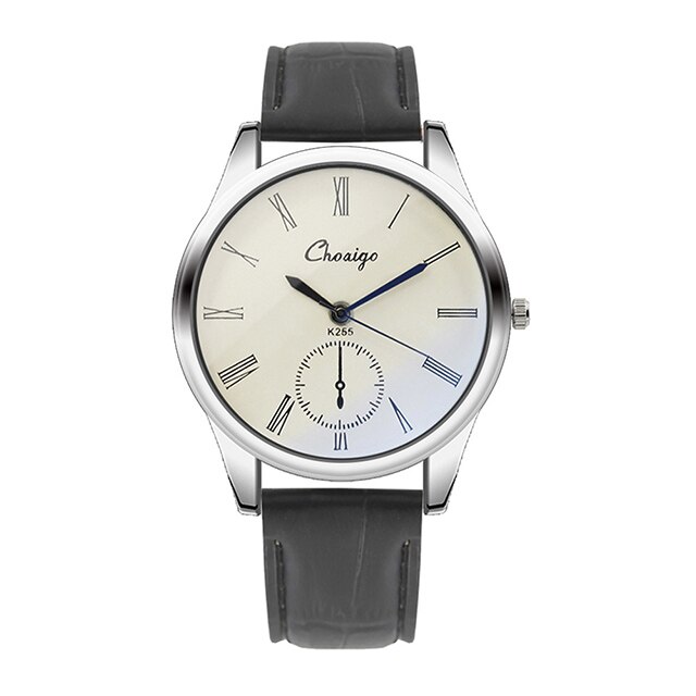 Neue Blaue Zeiger Liebhaber Uhren Luxus Hochglanz Glas retro Römischen Ziffern Paar Uhr Männer Frauen Leder Armbanduhr reloj: Männer Schwarz Weiß