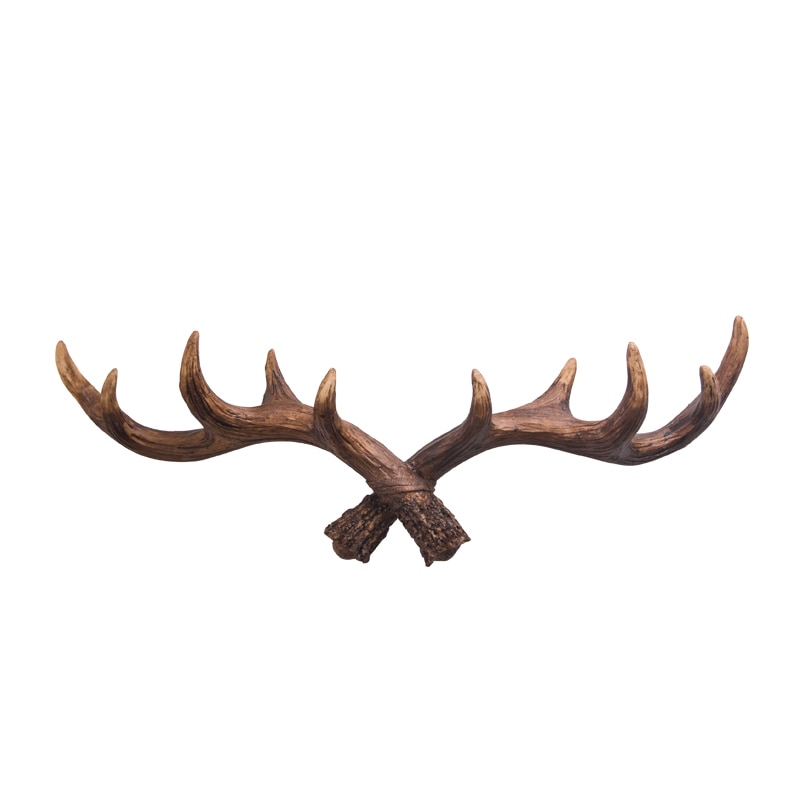 3d vintage væg bukke horn bøjle retro harpiks dyr hoved håndværk hat kroge væg dekoration harpiks gevir krog