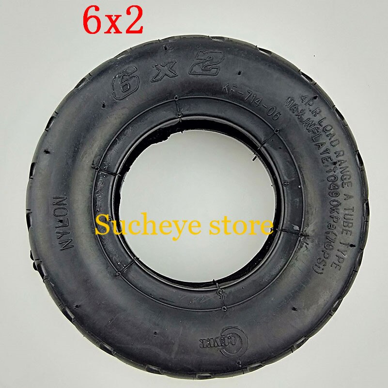 6 inch 6X2 Tireand Inner Tube Set Fit for Electric Scooter Wheel Chair Truck F0 Pneumatic Wheel Trolley Cart Air Wheel Bike